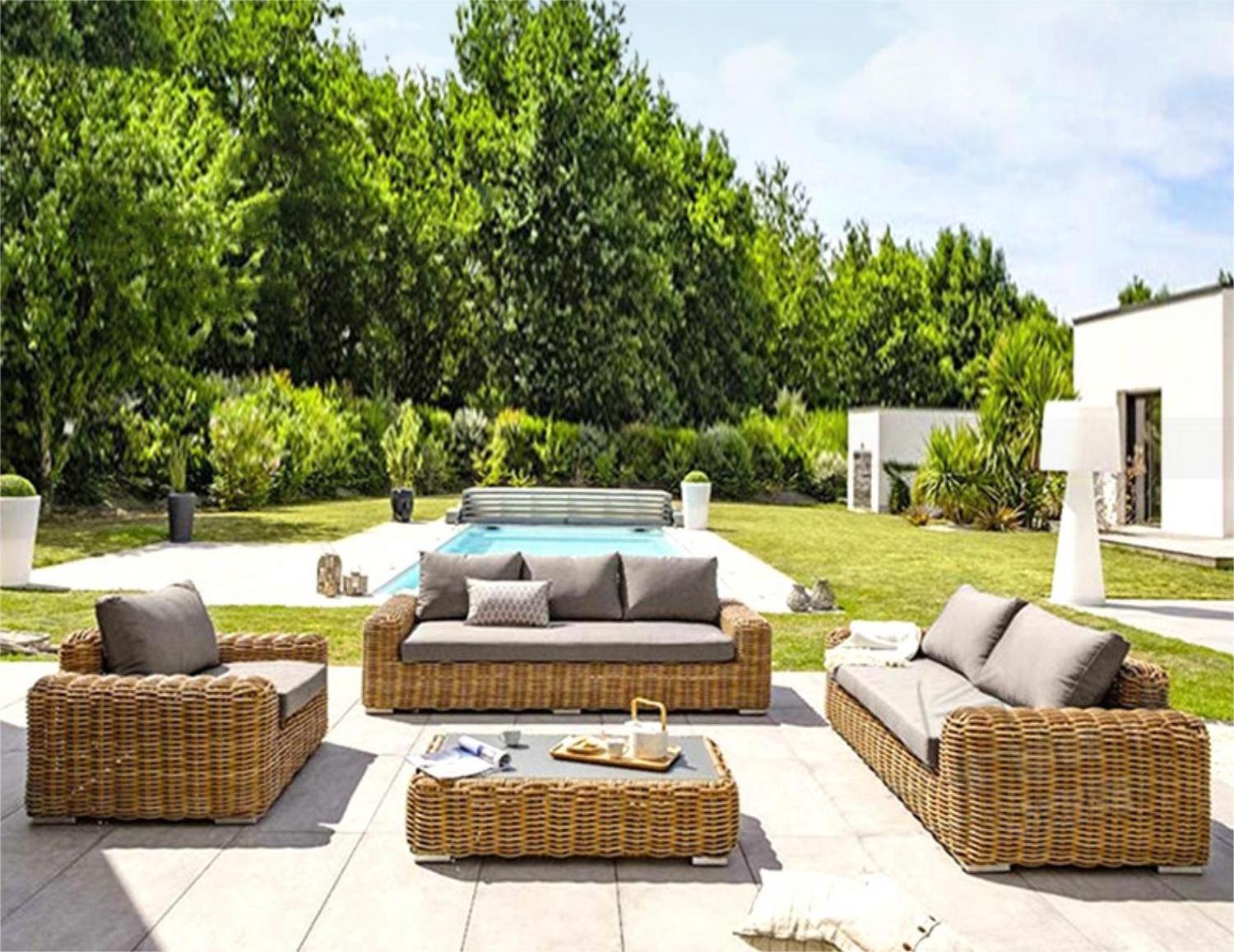 good quality best sale traditional modern luxury outdoor Furniture Set for hotel villa Garden wicker rattan sofa set