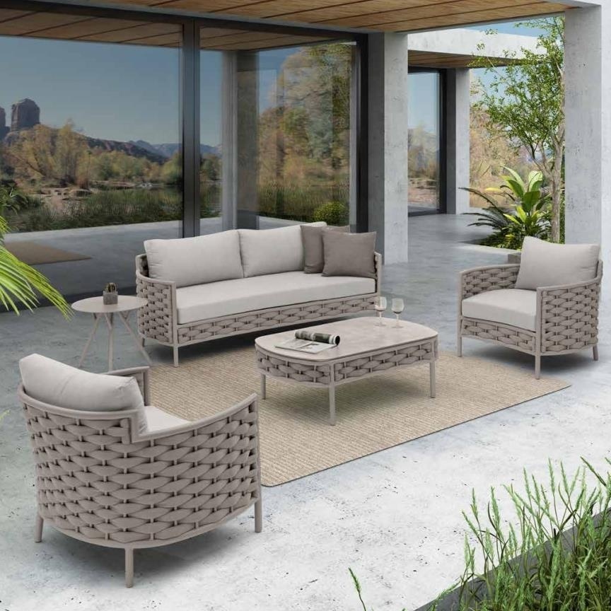 luxury outdoor Garden Nordic designed corner top sell patio set outdoor furniture grey sofa set