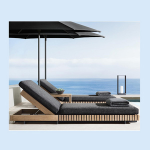 luxury garden modern solid teak beach swimming pool chaise lounge bed for 5 star hotel villa deck yacht sun lounger