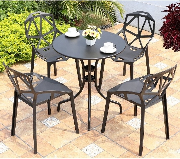 Garden Furniture Folding Table Sets Dining  Chair Armrest Outdoor plastic  Patio 3pcs Garden Set