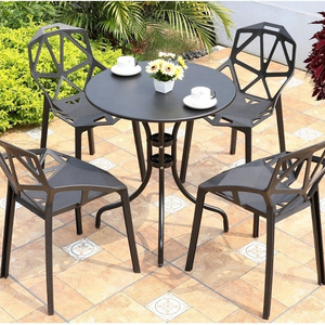 Garden Furniture Folding Table Sets Dining  Chair Armrest Outdoor plastic  Patio 3pcs Garden Set