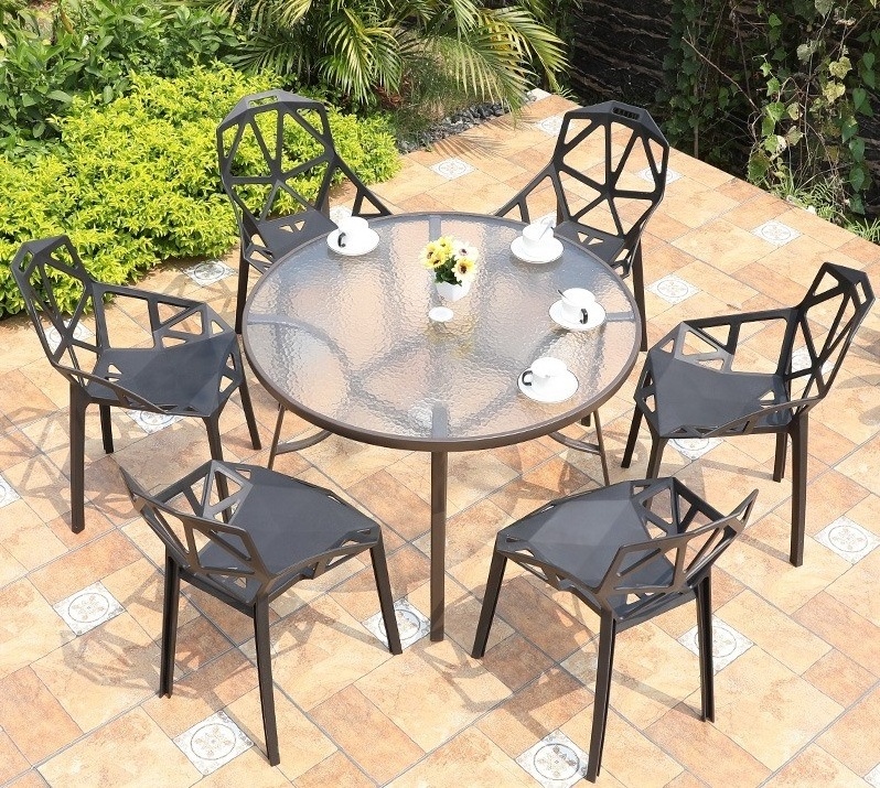 Garden Furniture Folding Table Sets Dining  Chair Armrest Outdoor plastic  Patio 3pcs Garden Set