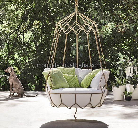 Hotel Luxury Outdoor Furniture Garden Patio Swings Leisure Metal Hanging Swing Chair Balcony Poolside Aluminum Swing Chair