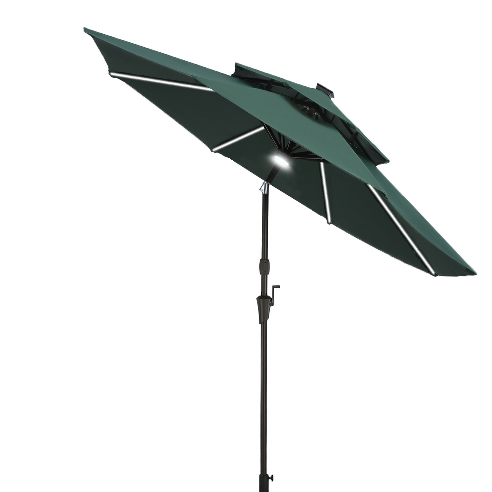 Beach Yard patio parasol with solar panels led light powered energy outdoor solar panels beach umbrella