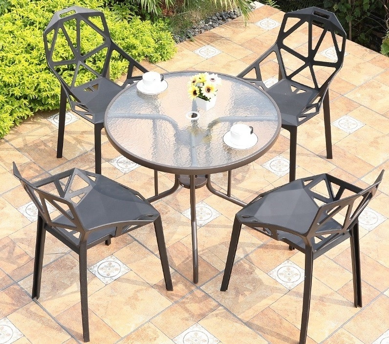 Garden Furniture Folding Table Sets Dining  Chair Armrest Outdoor plastic  Patio 3pcs Garden Set