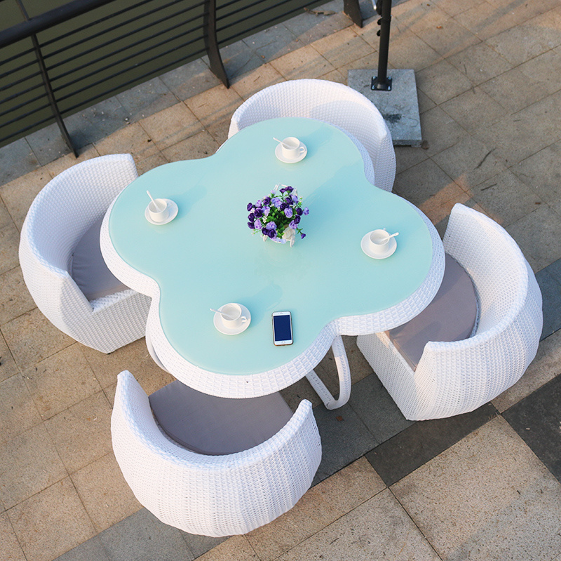 Modern Chairs Restaurant Outdoor Wicker rattan Dining Chair Table Sets Garden Patio Set outdoor furniture