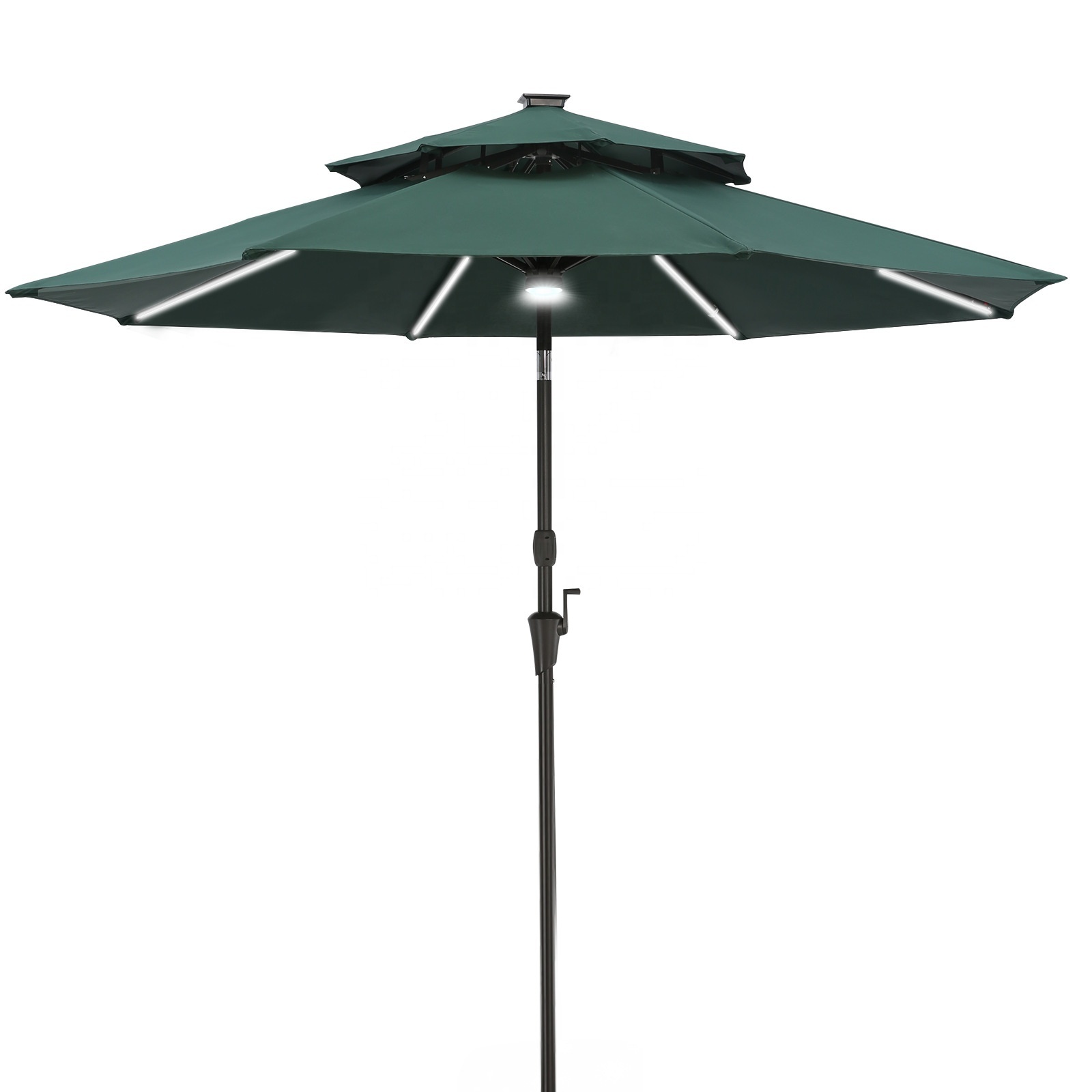 Beach Yard patio parasol with solar panels led light powered energy outdoor solar panels beach umbrella