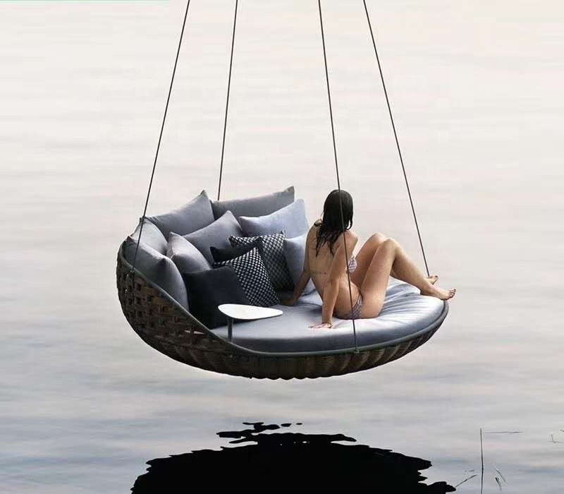 popular hot Round Rattan Outdoor Garden hanging nest wing bed new outdoor design