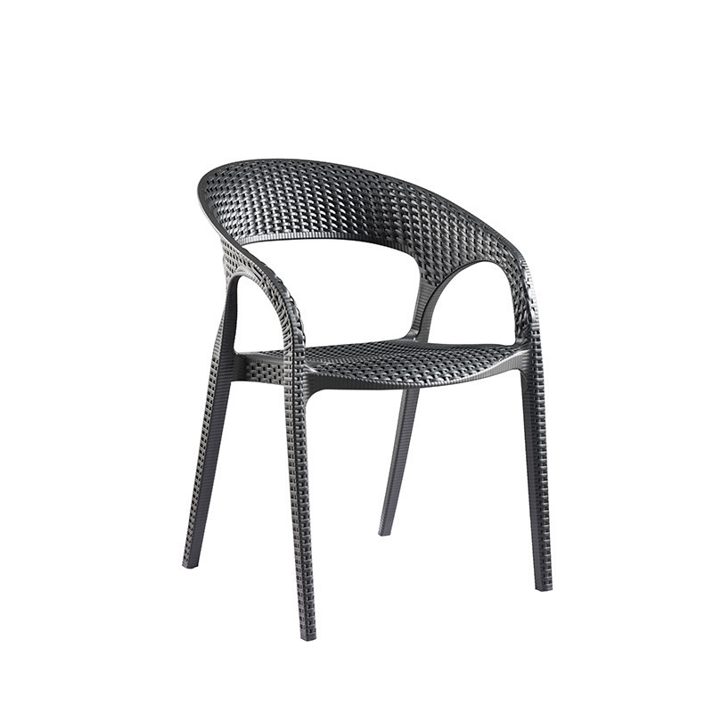 traditional elegant white black outdoor full plastic Rattan Outdoor Patio Furniture Garden Chair For Dining