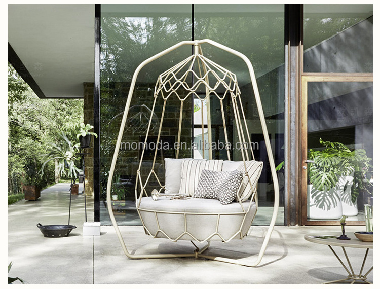 Hotel Luxury Outdoor Furniture Garden Patio Swings Leisure Metal Hanging Swing Chair Balcony Poolside Aluminum Swing Chair