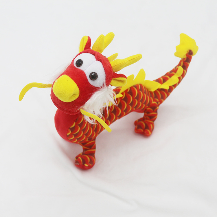 2021 hot sale red chinese dragon plush toy custom  high quality stuffed animals dragon soft toy