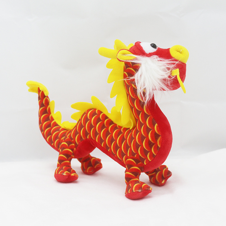 2021 hot sale red chinese dragon plush toy custom  high quality stuffed animals dragon soft toy