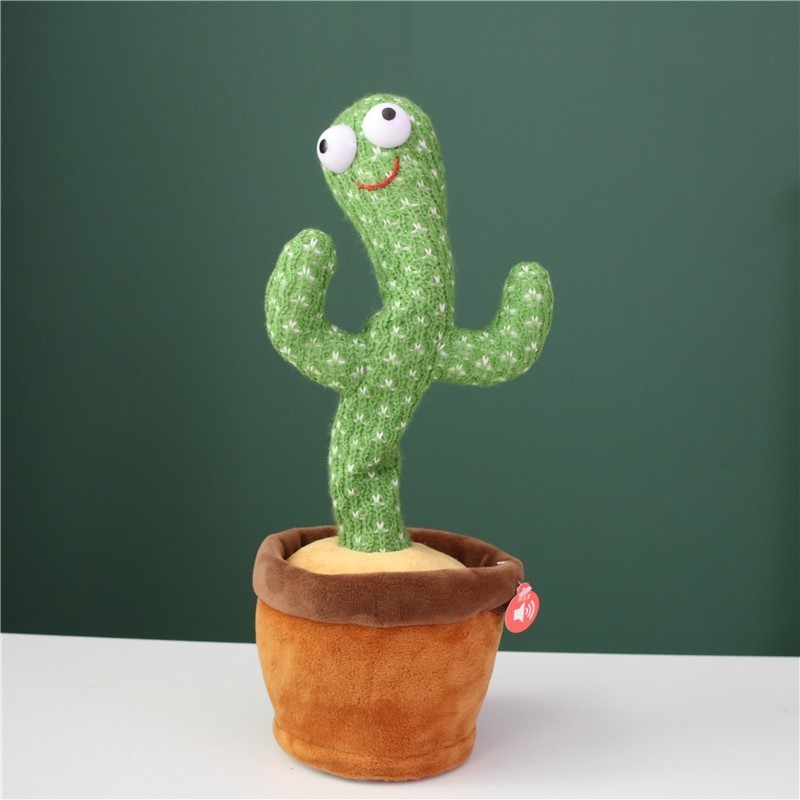 Hot Selling Stuffed Dancing Shake  Cactus Flower Pot Low MOQ Plush Swing Electronic Music Toy