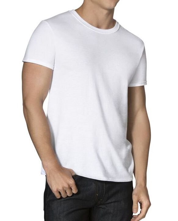 O-neck T Shirt 100% Bamboo Fiber Regular Jersey Solid Short 100% Cotton Men short sleeve White Men's T-Shirts