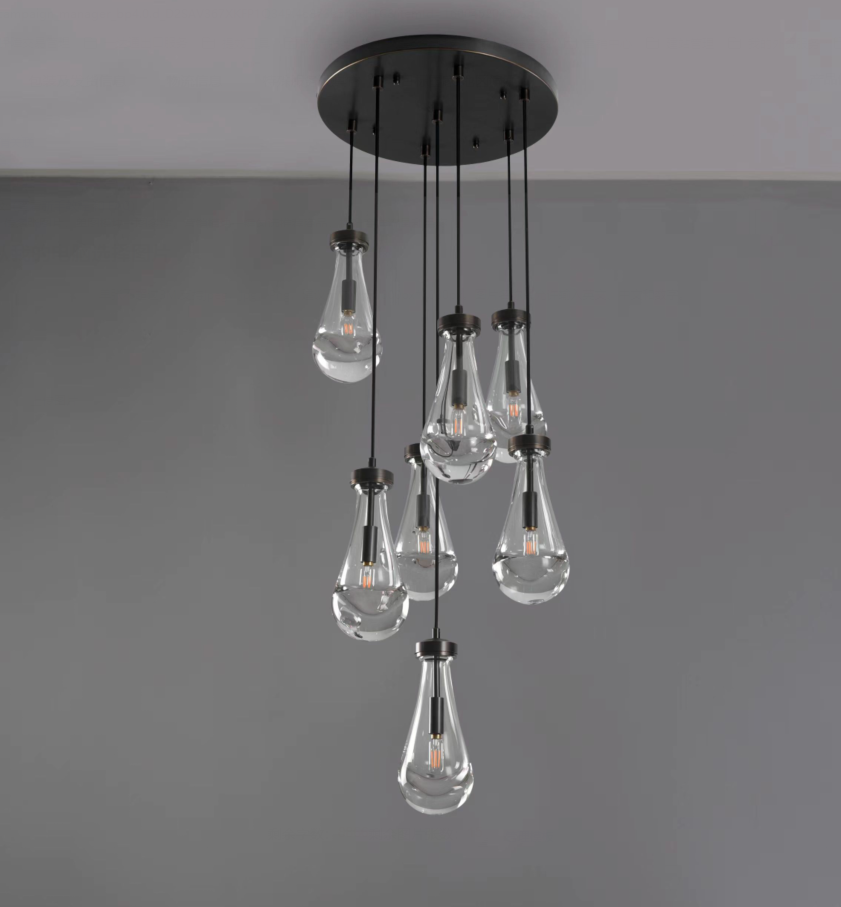 Modern factory price rain chandelier for entry luxury pendant light restoration glass pendant