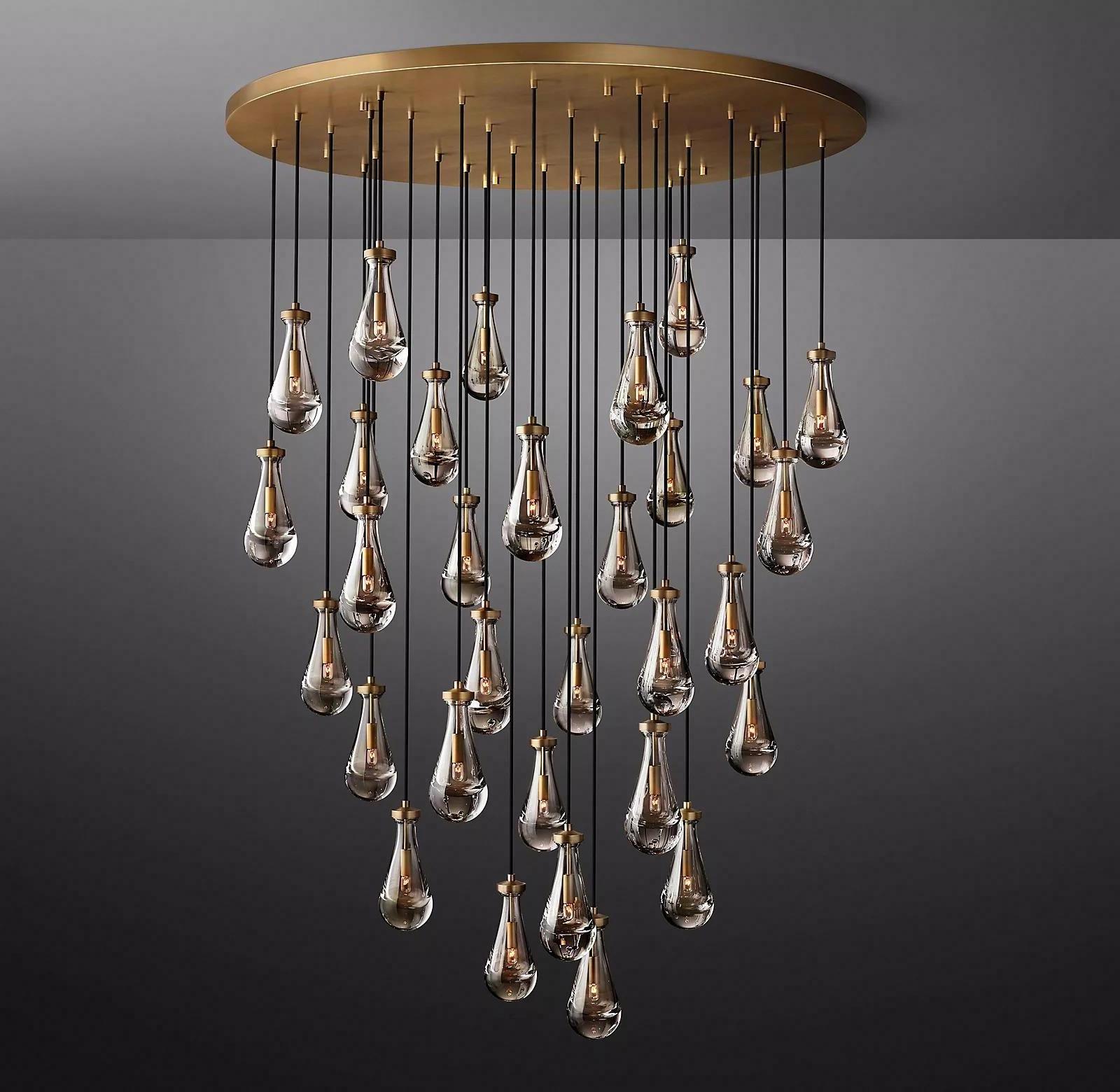 Modern factory price rain chandelier for entry luxury pendant light restoration glass pendant