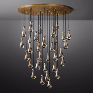 Modern factory price rain chandelier for entry luxury pendant light restoration glass pendant