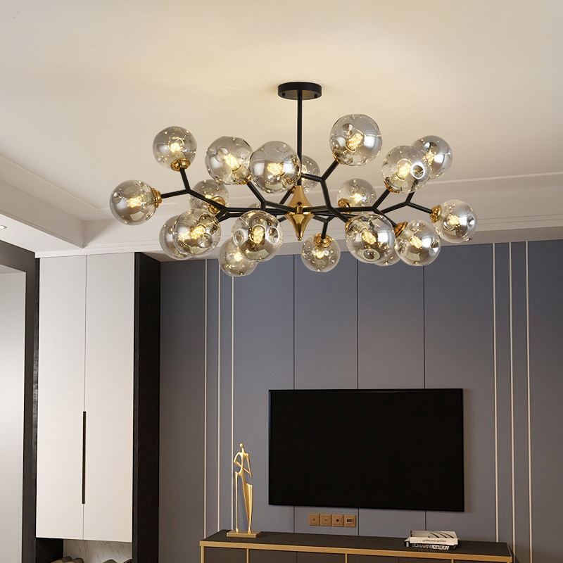 Nordic Luxury Led Chandelier Modern Glass Ball Pendant Lights For Dining Room Kitchen Living Room Bedroom Indoor Light Fixture