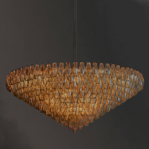 Popular Design Modern Luxury Led Chandelier Brass Ceiling Lighting Glass Restoration Chiara Pendant For Living Room Hotel