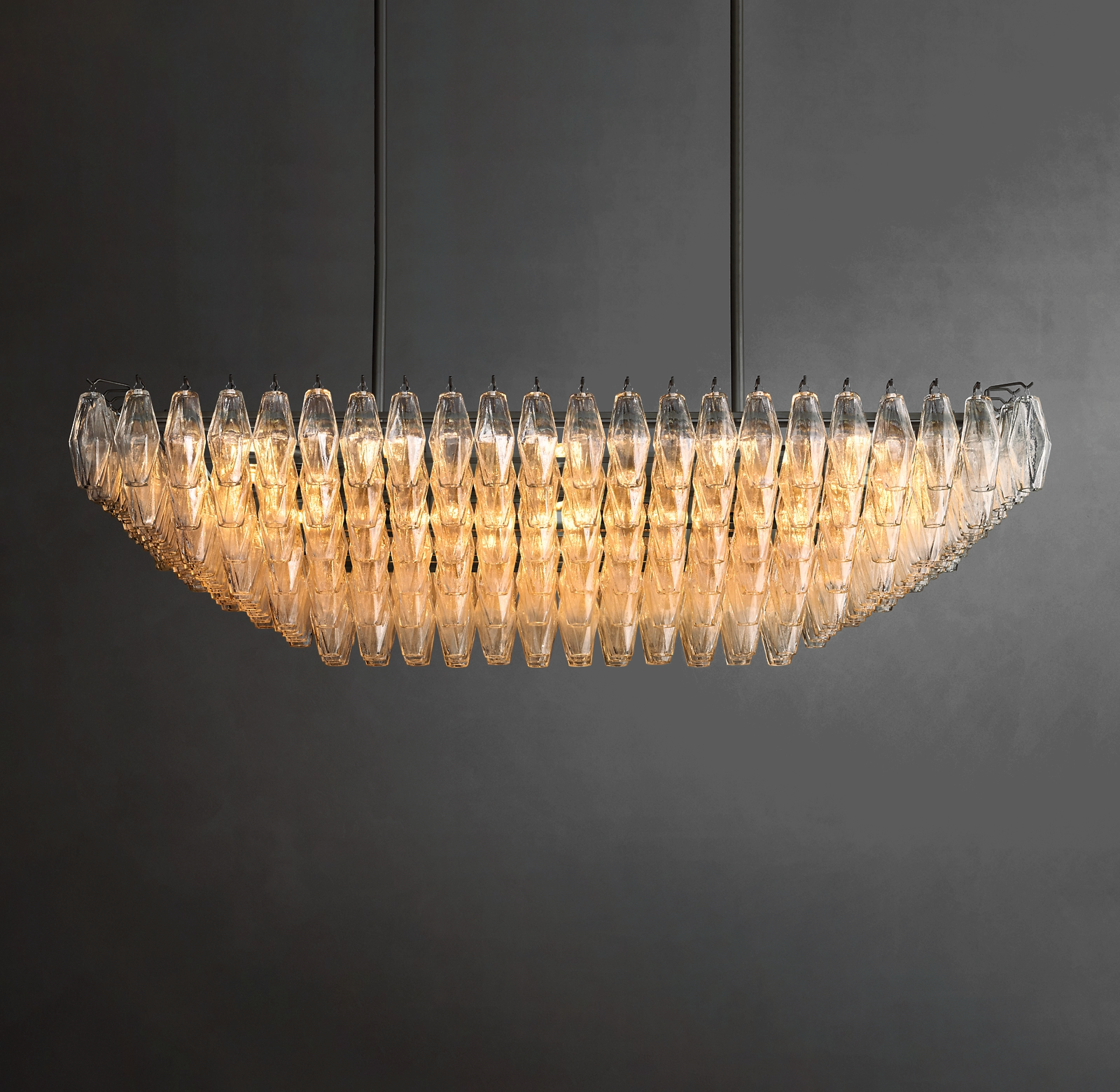 Popular Design Modern Luxury Led Chandelier Brass Ceiling Lighting Glass Restoration Chiara Pendant For Living Room Hotel