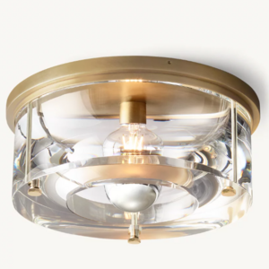 SAVILE ROUND FLUSHMOUNT 14" crystal ceiling light restoration flush mount light