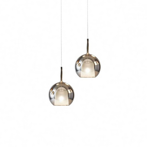 Modern Bell LED Suspension Lamp for Restaurant Smoke Gray Indoor Island Hanging Light Fixtures Round Glass Ball Kitchen Luster