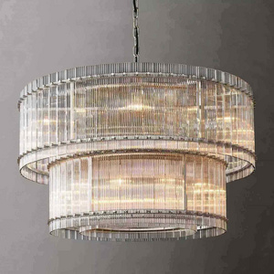 Modern Factory price Entry lamp glass steel chandelier san marco double layer light pendant lighting for master room