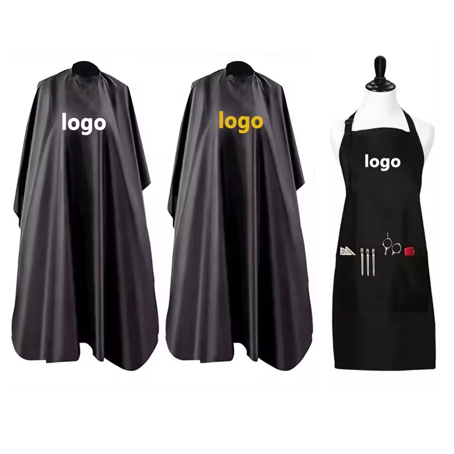 Wholesale Custom Logo Hairdressing Hairdresser Stylist Apron Smock Designer Barber Capes Manufacturer For Salon Men Hair Cutting