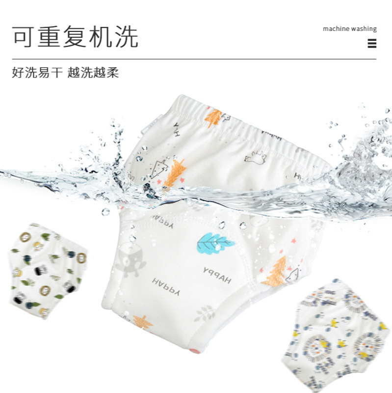 OEM elastic waistband waterproof swimming shorts cotton cloth washable newborn cloth diapers