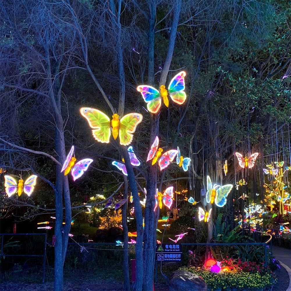 Outdoor Creative Halloween Easter Moving Butterfly Wings Light led christmas party decoration landscape luminous