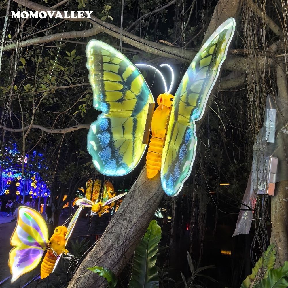 Sales supplier LED Butterfly landscape lights  illuminate adding elegance outdoor space stunning 3d Butterfly for decoration