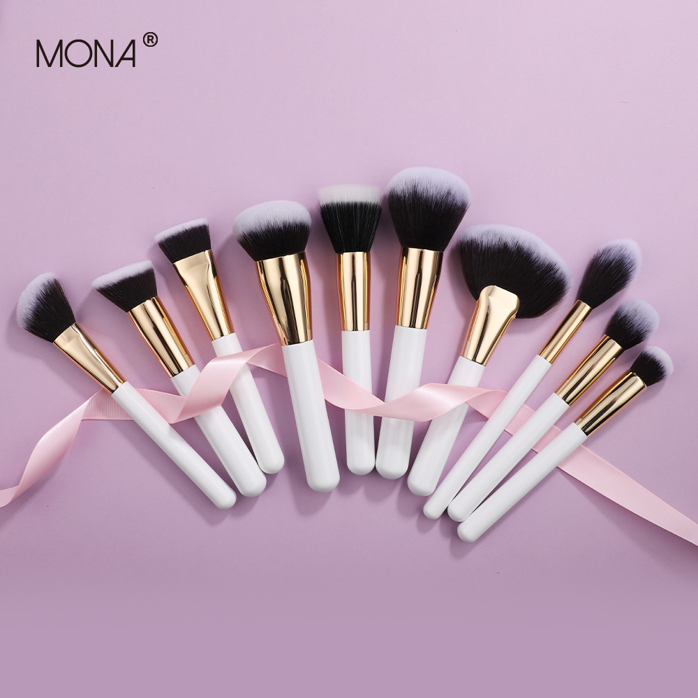 MONA Best seller Foundation Makeup brush 34 PCS Flat Top Kabuki Brush for Face