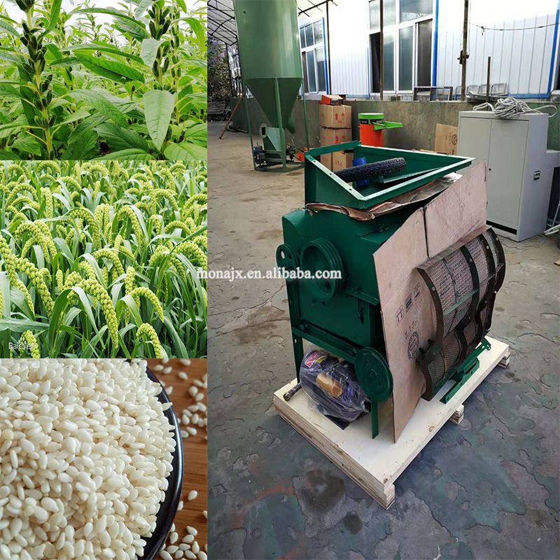 Multifunctional canola thresher household small portable hand-push agricultural rice sorghum soybean millet seed harvester