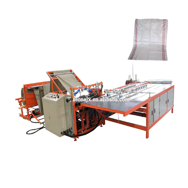 3 colors automatic pp woven poly sack carry bags manufacturing cutter printer making production line bags making machine price