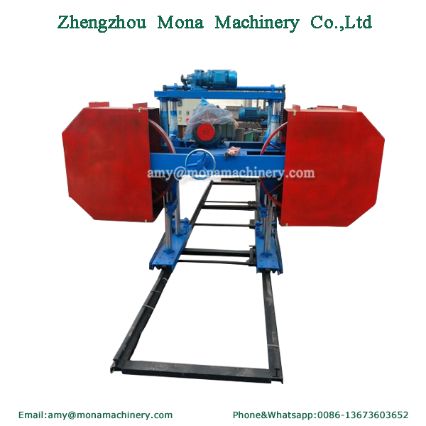 36 inch automatic horizontal hydraulic saw mill portable Band Sawmill machine wood cutting with trailer for sale