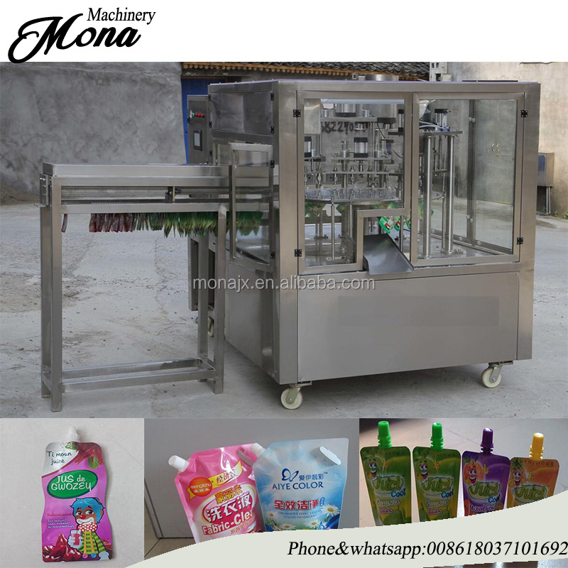 Doy pouch fill and seal machine/spout pouch liquid filling machine/drink packing capping machine