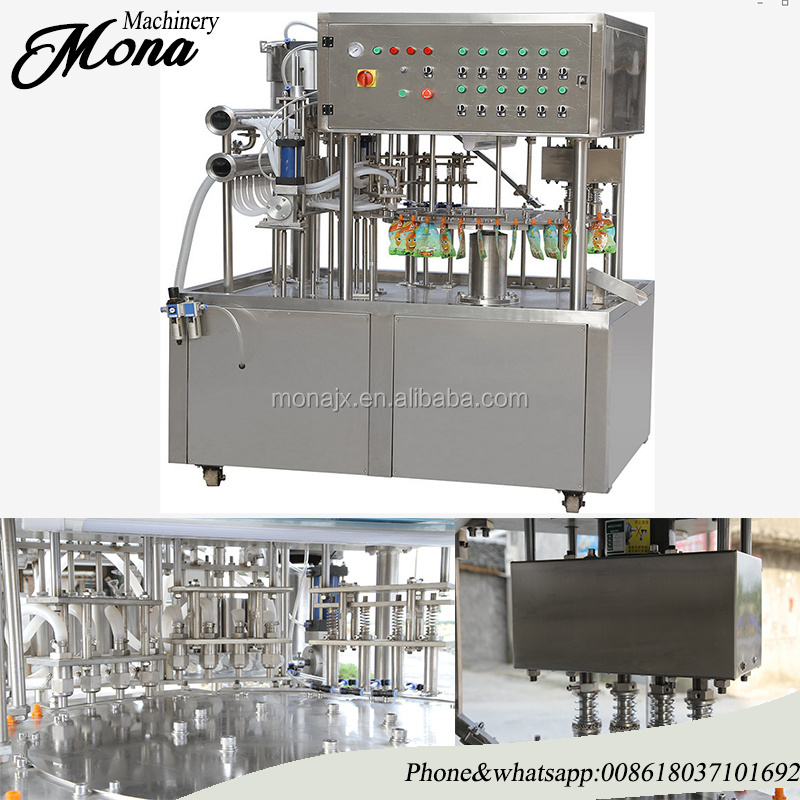 Doy pouch fill and seal machine/spout pouch liquid filling machine/drink packing capping machine