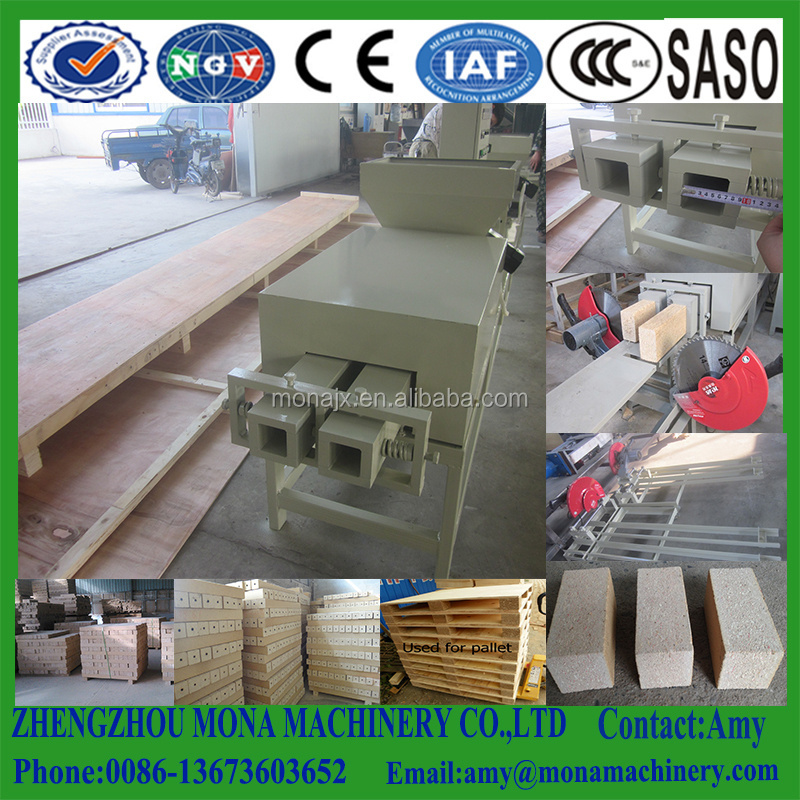 Wood Pallet Working Sawdust Block Production Line | Sawdust Compress Machine Feet Hot Press |Wood Feet or Log of Wooden Pallet