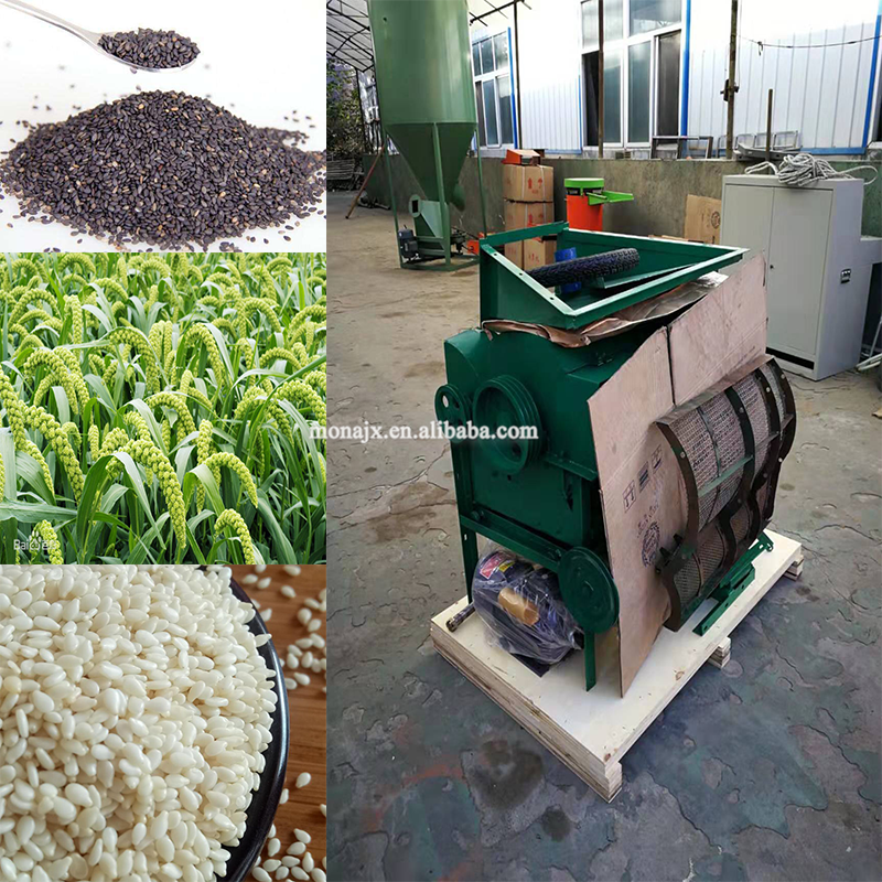 Multifunctional canola thresher household small portable hand-push agricultural rice sorghum soybean millet seed harvester