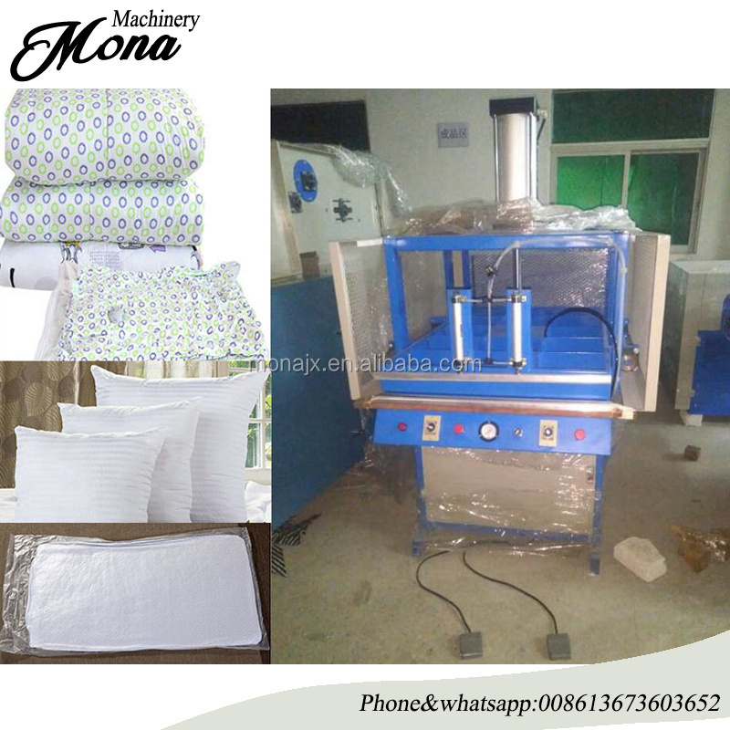 Automatic vacuum pillow packing press machine | Compact hydraulic pillow bag pressing packing machines price