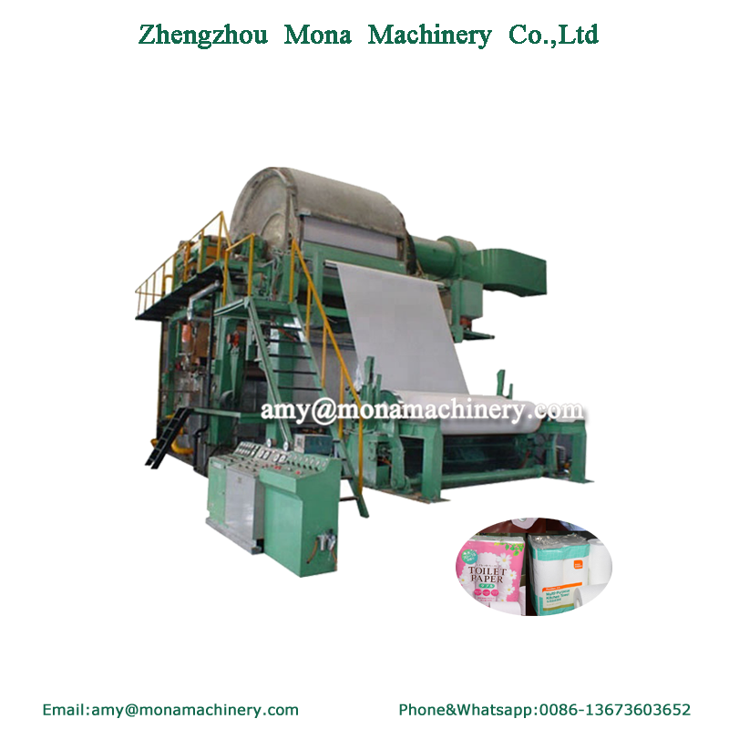 Fully automatic 1880 napkin towels toilet tissue paper roll making machine price waste paper pulp molding plant machine