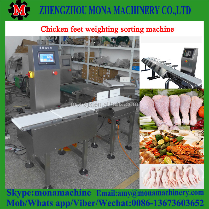 Hot sale fully automatic checkweigher processing industry antomatic food weight grading vegetable fruit sorting machine for food