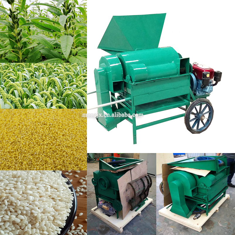 Multifunctional canola thresher household small portable hand-push agricultural rice sorghum soybean millet seed harvester