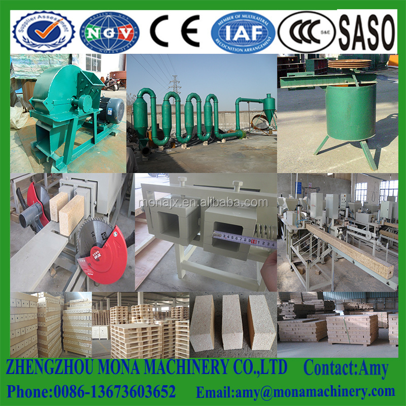 Wood Pallet Working Sawdust Block Production Line | Sawdust Compress Machine Feet Hot Press |Wood Feet or Log of Wooden Pallet