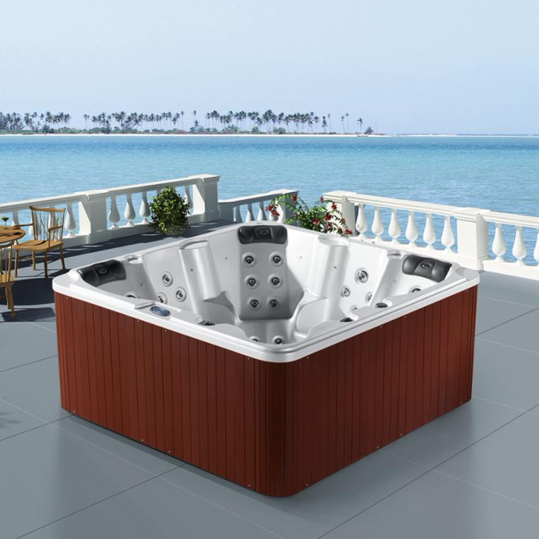 Outdoor Aristech Acrylic Spa Tub/ 5 Persons  Hydrotherapy Masagge Hot Tub/Bath Tub with LED Light