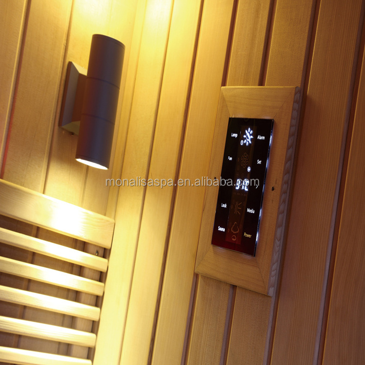 Indoor Canadian cedar wood sauna heater infrared room 6 people sauna rooms