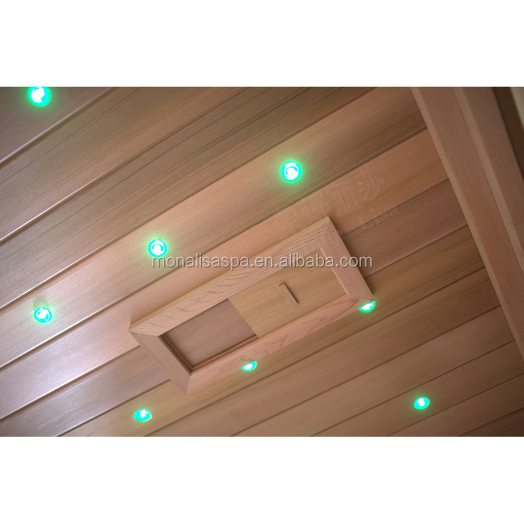 Indoor Canadian cedar wood sauna heater infrared room 6 people sauna rooms