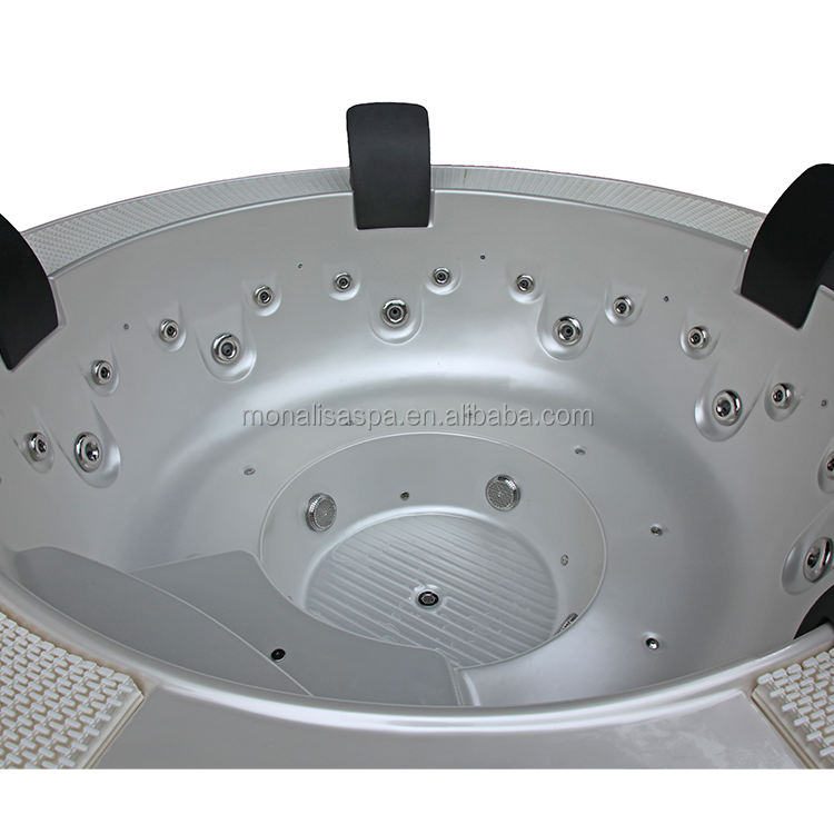 7 Person Surround Underground Balboa Hydromassage Bathtub Hotel 304 Stainless Steel Massage Spa Modern Acrylic Freestanding