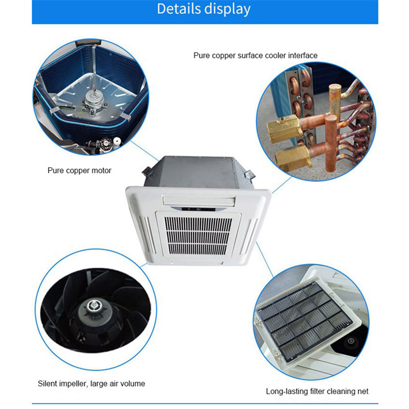 CE Certification  4 Way 2 Pipe Cassette Type Ceiling Mounted FCU Industrial Air Conditioner Chilled Water Fan Coil Unit