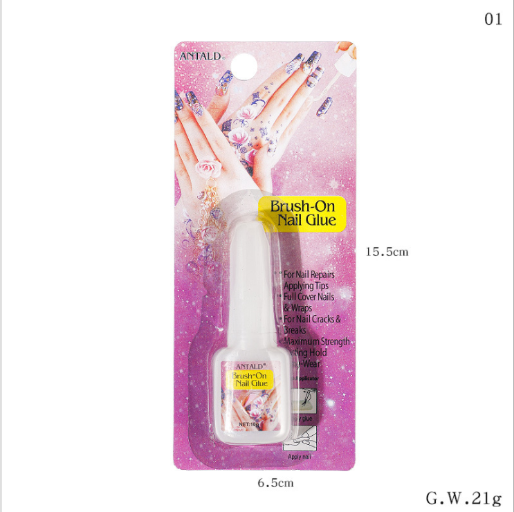 super glue fake nail glue 10g support persona label professional  glue thick & strong liquid  nail art adhesive with brush